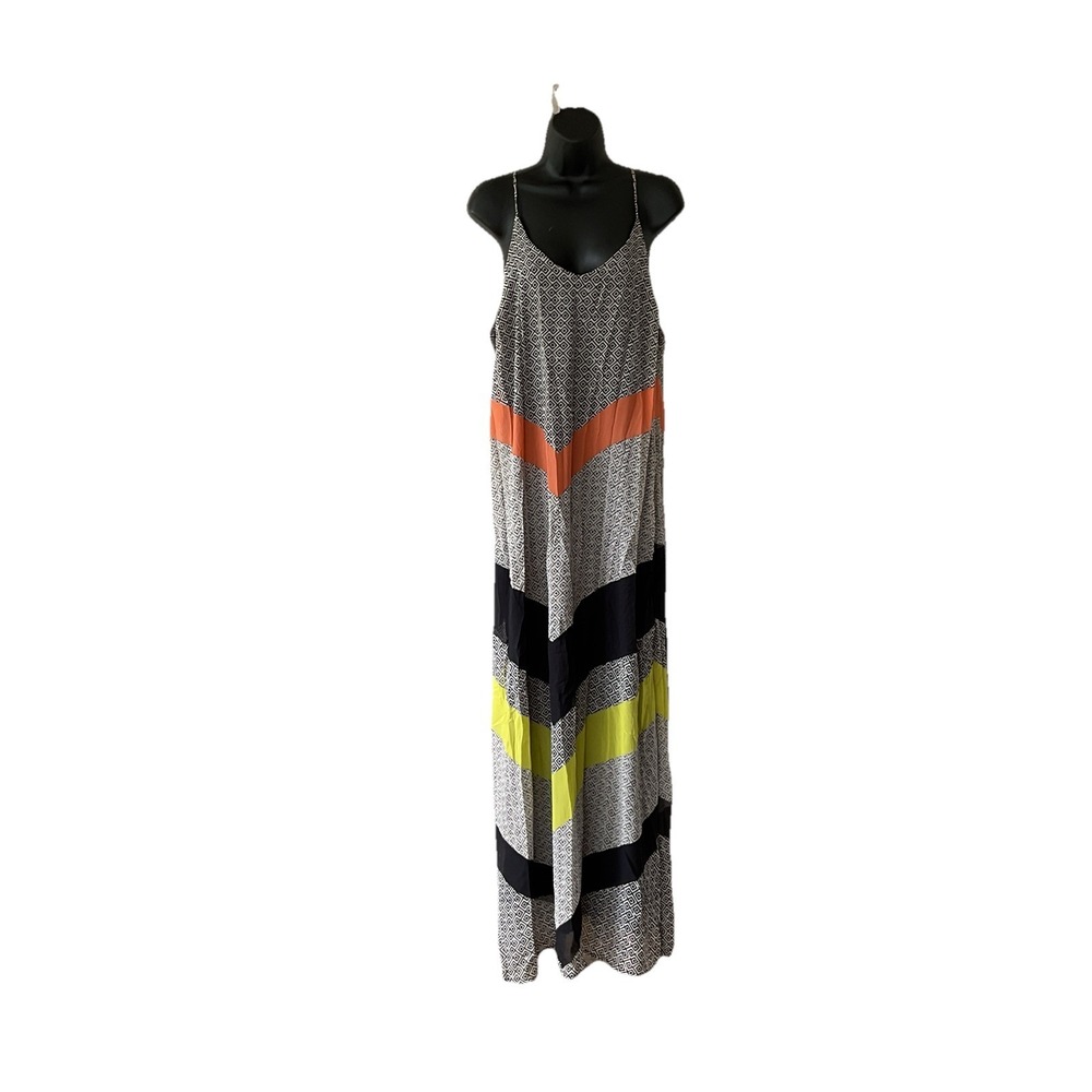 Old Navy Womens Strappy Keyhole Maxi Sundress Size XL Boho Geo Chevron Colorful